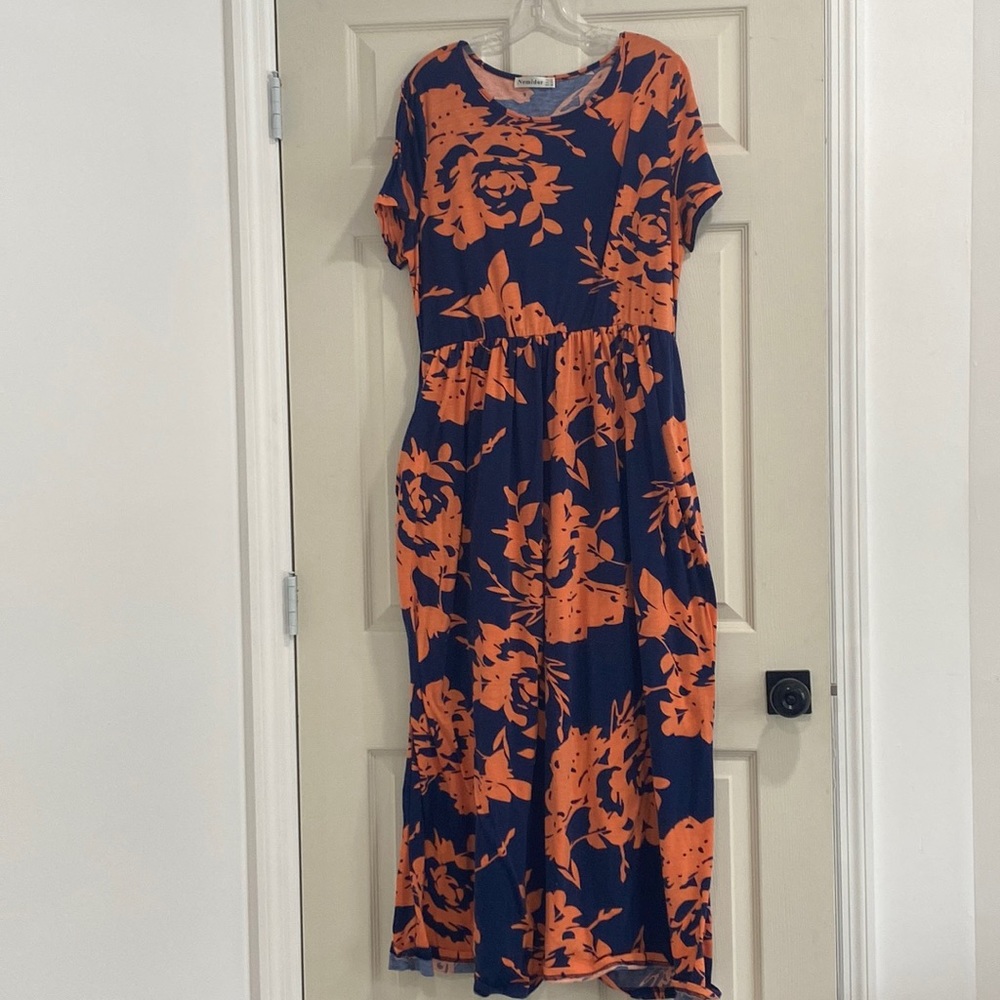 Blue and orange maxi
